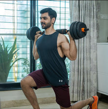 Load image into Gallery viewer, Elevate your squat game with our versatile dumbbells. The specially crafted non-slip dumbbell bar provides optimal control, making squats with our dumbbells a safe and effective addition to your home gym routine."