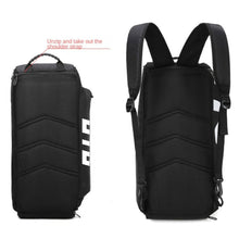 Load image into Gallery viewer, Explore the Adjustable Gym Bag by OTG, a transformable fitness bag designed to meet the diverse needs of individuals on the move. This all-in-one gym bag is not just a practical choice but also a stylish statement for the active lifestyle enthusiast.

