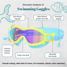Load image into Gallery viewer, OTG Kids Swimming Goggles - Fun &amp;Safe Swim Gear- Cute Fish Design
