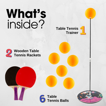 Load image into Gallery viewer, &quot;Enhance your child&#39;s table tennis skills with the OTG Ping Pong Trainer, the ultimate indoor outdoor table tennis toy. This portable table tennis set is a dynamic training tool for kids, providing a thrilling game experience and skill development.&quot;
