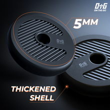 Load image into Gallery viewer, Eco-Friendly Material Plates with thickened shell and 5mm build – a robust foundation for intense workouts, ensuring durability and stability during weightlifting exercises.&quot;
