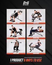 Load image into Gallery viewer, Guided Workouts with OTG Home 6 in 1 Bench:  &quot;Discover engaging OTG Home 6 in 1 Bench exercises designed to target various muscle groups. Maximize your workouts with this multifunctional bench and elevate your fitness routine.&quot;
