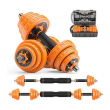 Load image into Gallery viewer, OTG 20 kgs Adjustable Dumbbells and barbell with sturdy carrying case.
